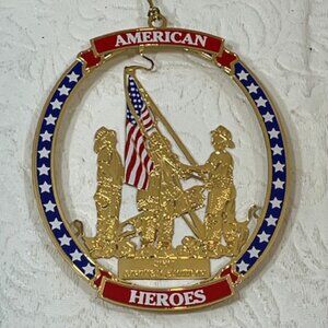 2001 Limited Edition "American Heroes"Die-Cast Gold-Plated Metal Enamel Ornament